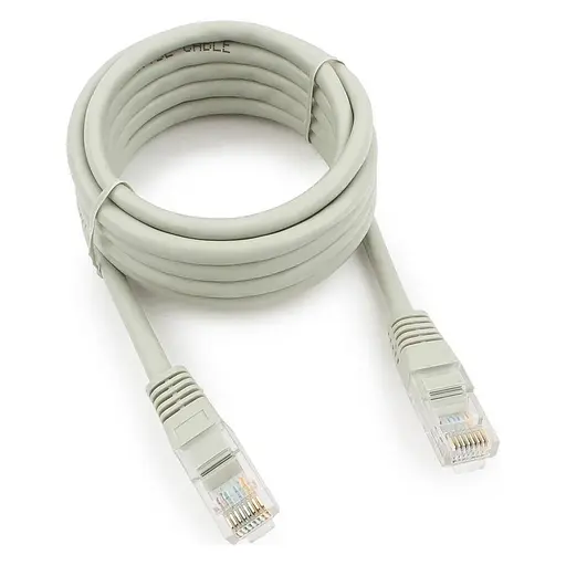 Патч-корд Tcom 2 метра кабель провод сетевой 8-жильный для прокладки сети 2 метра — серый