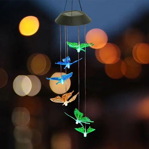 Світильник нічник Butterfly Led Solar на сонячній батареї 16 режимів colors Butterfly Led Сонячний нічник 16 - фото 1
