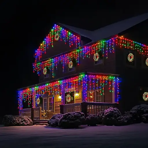 Вулична гірлянда Бахрома GarlandoPro 50 м 840 LED білий дріт Мультиколор 50MWML - фото 3