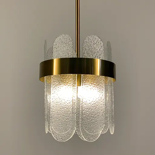 Роскошная стеклянная золотая люстра в скандинавском стиле | Line F | Арт. AS129-200 AB+WT - фото 5