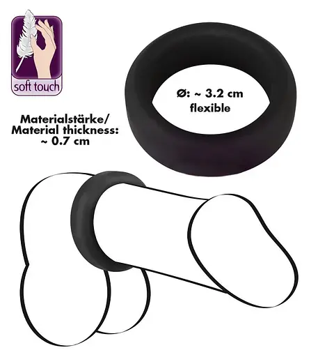 Эрекционное кольцо Black Velvets Cock Ring 3.2 см черный - фото 12