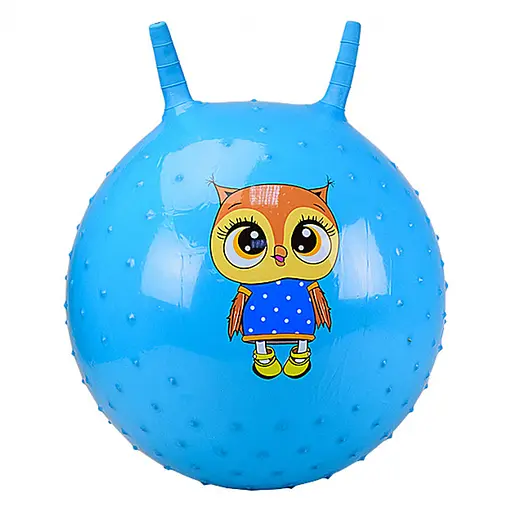 Мяч для фитнеса CB4503 пупырчатый с рожками Светло-синий