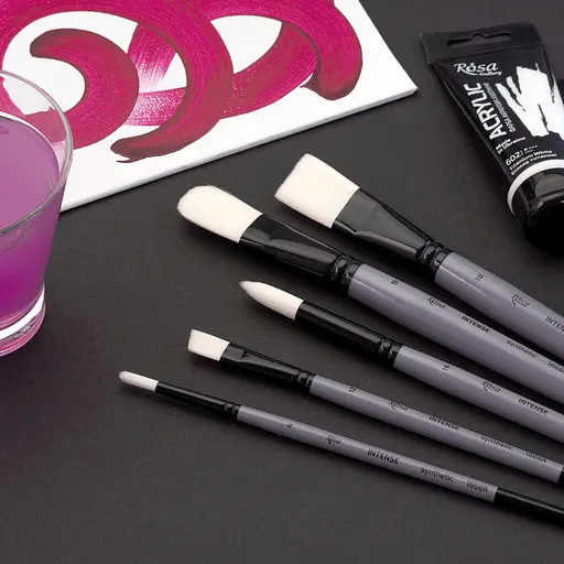 Кисть синтетика круглая INTENSE 1668R №000 длинная ручка Rosa - фото 5