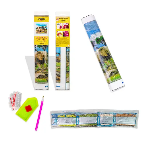 Алмазна мозаїка Strateg ПРЕМІУМ Краса в деталях без підрамника розміром 40х50 см (ZAV4050-36) - фото 2