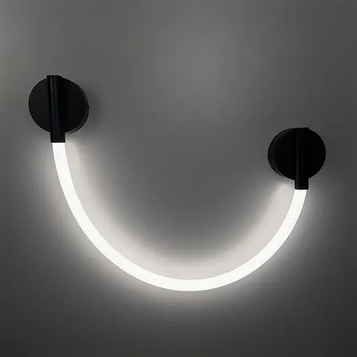 Современное бра с оплетенным неоном длиной 90 см Line F Арт. W210/800 BK - фото 6