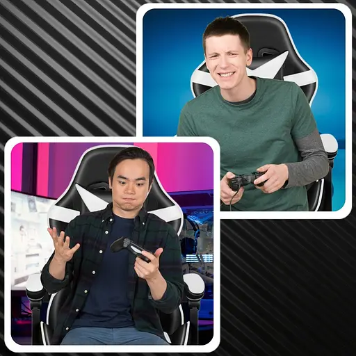 Кресло геймерское PLAYER с подставкой для ног и массажем Black/Grey (100016) - фото 5