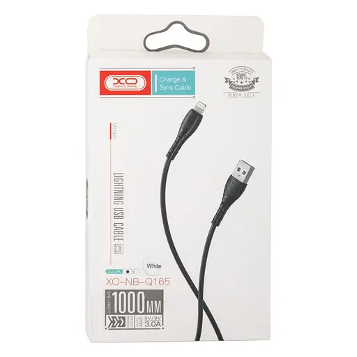 Кабель XO NB-Q165 3A fast charging usb cable Lightning Чорний - фото 2