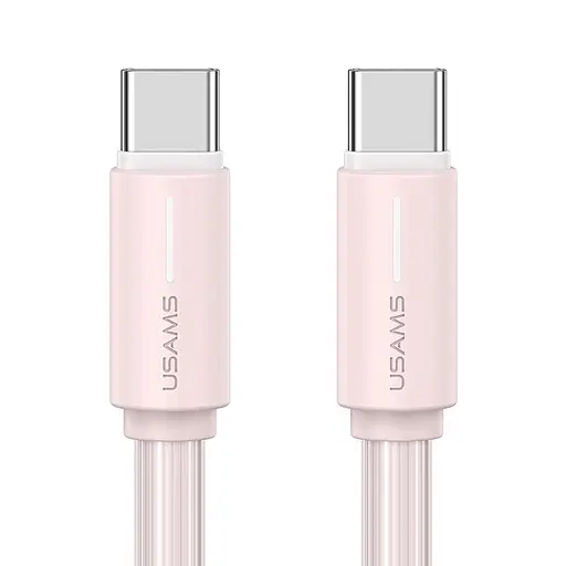 Дата кабель Usams US-SJ734 Bicolor Charging YR Ser. Type-C to Type-C 60W (1m) Pink