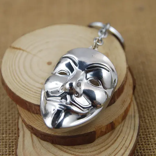 Брелок Маска Гая Фокса Значит Вендетта V for Vendetta.126 Белый - фото 4