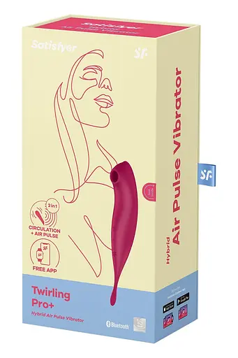 Вакуумний кліторальний стимулятор з вібрацією Satisfyer Twirling Pro+ червоний - фото 7
