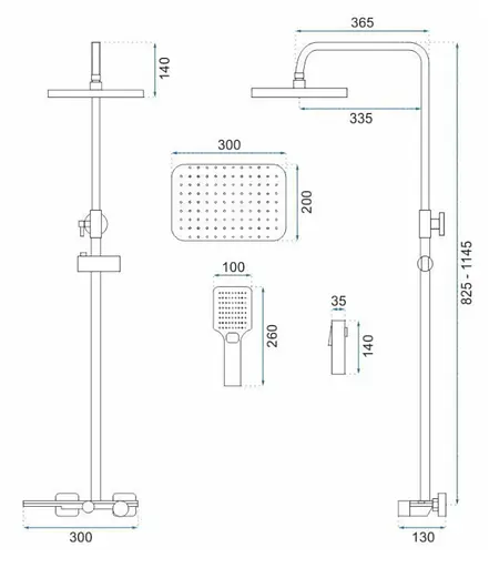 Душова система Rea Helix brushed gold з виливом REA-P6621, Золотий - фото 10