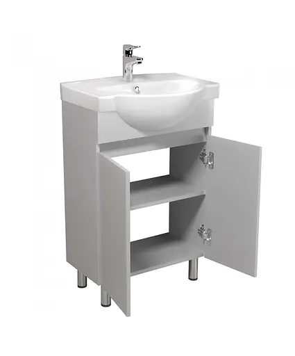 Тумба Мойдодир Temp. 55 з умивальником Freja 55 Білий - фото 3