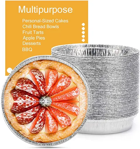 Набір з 10 круглих форм з потовщеної алюмінієвої фольги для аерогрилю та випічки Ø 19 см 88112 - фото 2