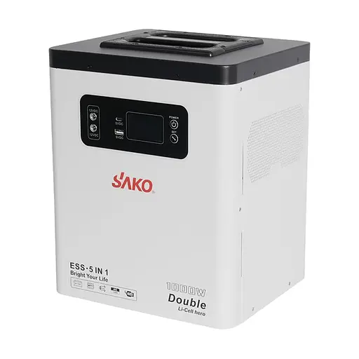 Портативная зарядная станция Sako Alpha-ESS-1000W/2KWh. Мощность 1000 Вт, энергоемкость 2009.6 Вт*ч, LifePO4 (42-00307) - фото 2