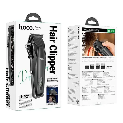 Машинка для стрижка HOCO HP21 electric Hair clipper с экраном до 150 минут черная - фото 4