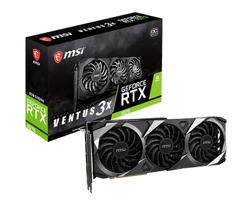 Видеокарта GeForce RTX 3070 8GB MSI Ventus 3X OC (RTX 3070 VENTUS 3X OC) Б/У - фото 1