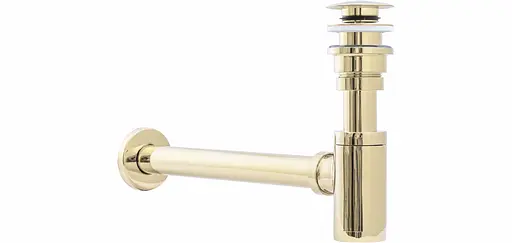 Сифон універсальний для умивальника Rea L.gold click-clack золотий REA-A5692, Золотий - фото 4