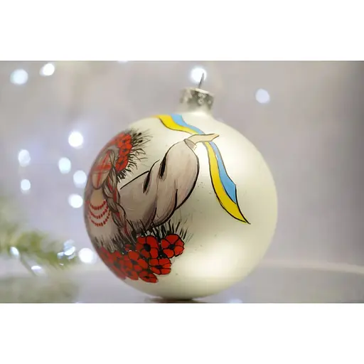 Ялинкова прикраса Санта Шоп Мотанка-Берегиня з маками скло (4820001112467) - фото 3