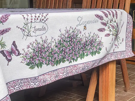 Скатертина Lefard Home Textile Violette гобеленова 260х140 см біло-фіолетова (732-028) - фото 2