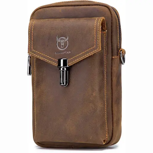 Чоловіча шкіряна сумка на пояс BULL 18х13х5 см sum0026003 - фото 3