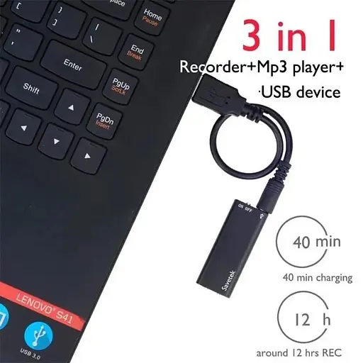 Мініатюрний диктофон із активацією голосом Savetek 200 GS-R01s 32 Гб Mp3 VOX 8 годин запису - фото 7