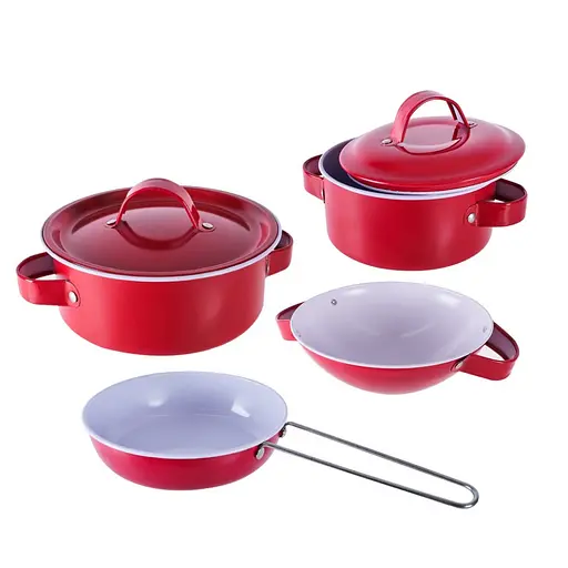 Детский набор посуды «Kitchenware» Bambi 620-B5(Red) кастрюля, сковородка - фото 1