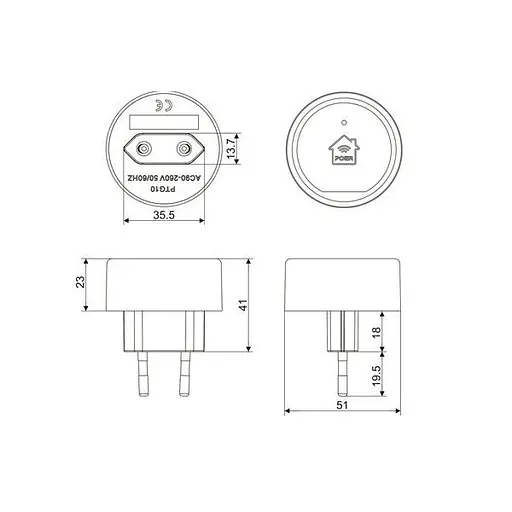 Wifi шлюз PTG10 для керування через інтернет термостатами Poer PTC10 / PTC16 / PTV30 (100407) - фото 3