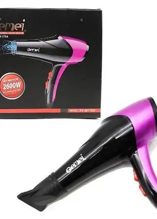 Фен для волос Gemei GM-1766 2600 Вт Подача холодного воздуха Узкий концентратор - фото 4