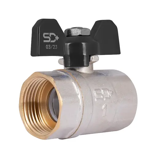 Кран кульовий SD Plus 1" ВР для води (метелик) SD602W25 - фото 1