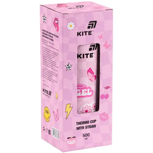 Термочашка Kite Angel з трубочкою 500 мл (K25-1264-2) - фото 4