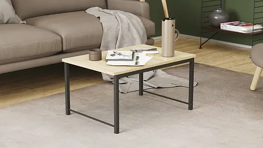 Стол журнальный приставной Терри Комбо Ferrum-decor 345x662x440 Черный металл ДСП Дуб Сонома 16 мм (FRD-105139) - фото 5