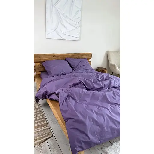 Комплект постільної білизни Євро #Smoky purple димчато-фіолетовий - фото 3