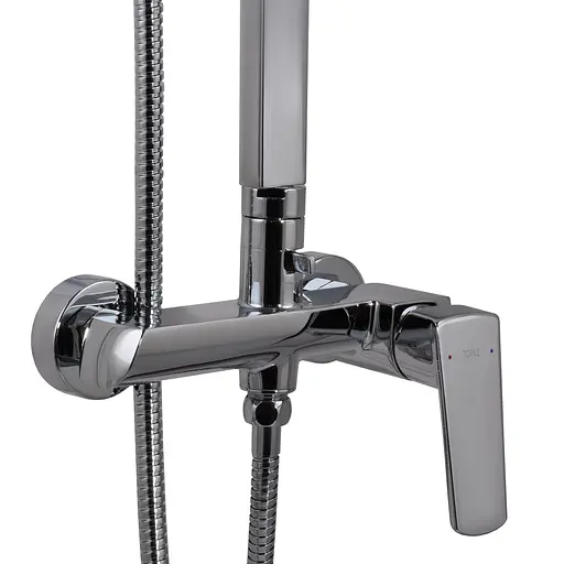 Душевая система TOPAZ LEXI TL 21105-H57 хромированная для ванной комнаты с верхним душем и смесителем - фото 5