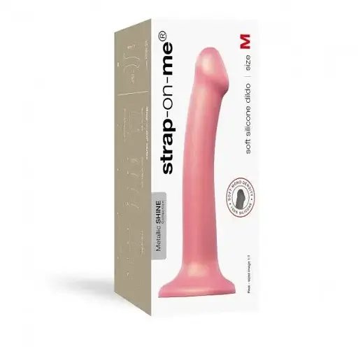 Насадка для страпону Strap-On-Me Mono Density Dildo Rose M одношаровий силікон гнучкий діаметр 3.3 см - фото 4