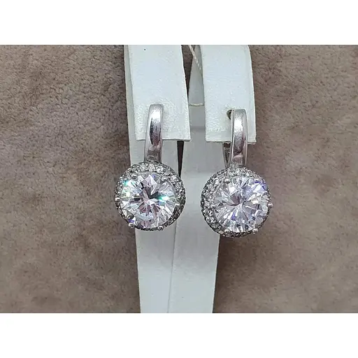 Срібні сережки Агні ДИВО з фианитом. 2608/9Р-CZ - фото 4