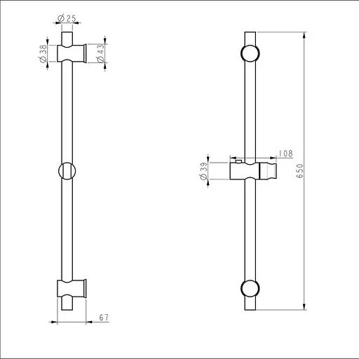 Душова стійка нержавіюча сталь чорний Wezer STK-01-B Чорний матовий - фото 2