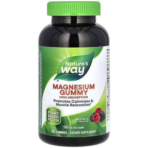 Магній цитрат Nature's Way Magnesium Gummy зі смаком ягід 100 мг 90 жувальних цукерок