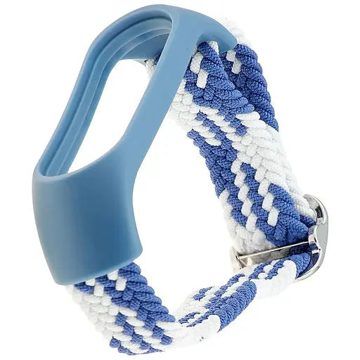 Ремінець Braided Buckle Enhanced Mi Band 3/4/5/6/7 Синій Білий - фото 1