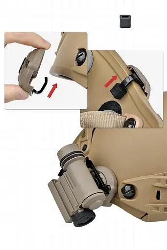 Фонарь тактический Sidewinder Compact II на шлем + CR123A (Койот) - фото 5