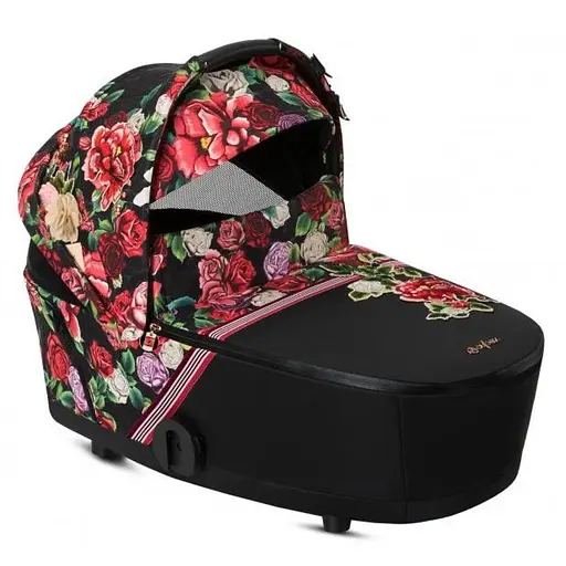 Люлька Cybex Mios Lux R Spring Blossom Dark + Комплект текстилю для прогулянкового блоку Cybex Mios Spring Blossom Dark + Шасі для коляски Cybex Mios LS RBA Chrome Brown - фото 4