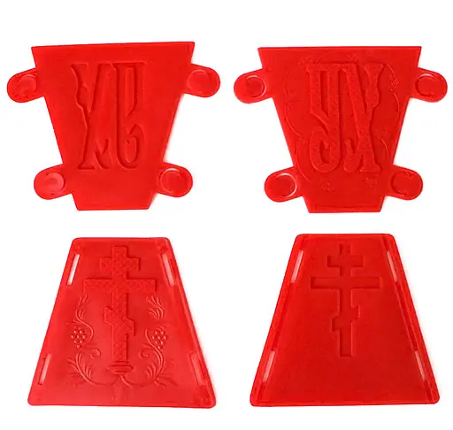 Набір розбірних пластикових форм з 3 штук для сирної паски 1.0 кг / 0.5 кг / 0.3 кг, Ласунка Червоний 83074 - фото 8