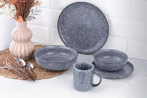 Чашка Ardesto Loreto фарфоровая 390 мл серая (AR1039LG) - фото 4