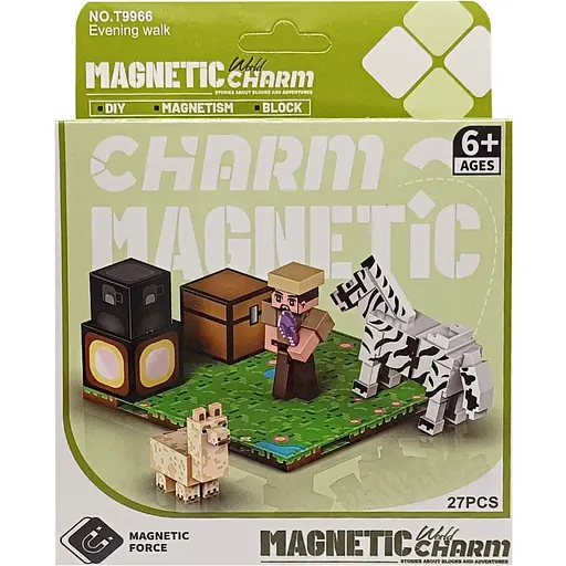 Детский магнитный конструктор Minecraft Bambi 9966 27 деталей - фото 1