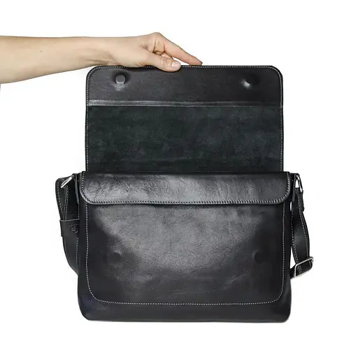 Кожаная мужская сумка через плечо GRANDE PELLE 24х32х6 см sum0025898 - фото 5