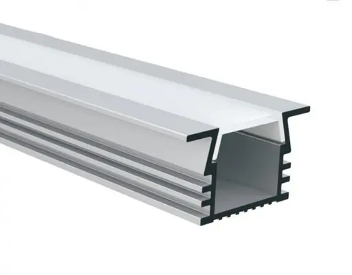 LED профіль врізний. Розсіювач PC морозний в комплекті. 2м KLOODI KLP1612KR 2 - фото 1