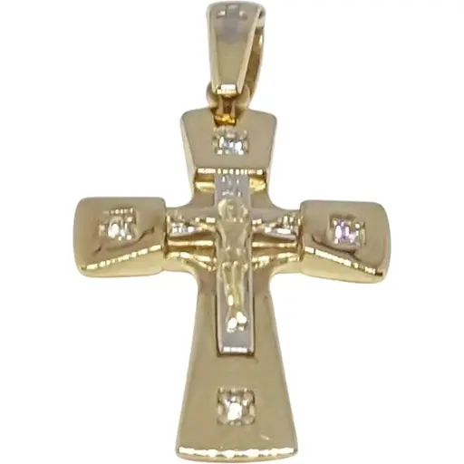 Золотий хрестик Столична Ювелірна Фабрика. Розп'яття Христа. 501041ж