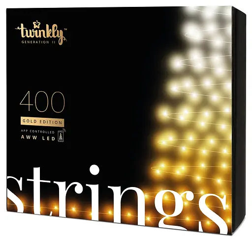 Twinkly Smart LED Гірлянда Twinkly Strings AWW 400, Gen II, IP44, довжина 32м, кабель чорний - фото 1