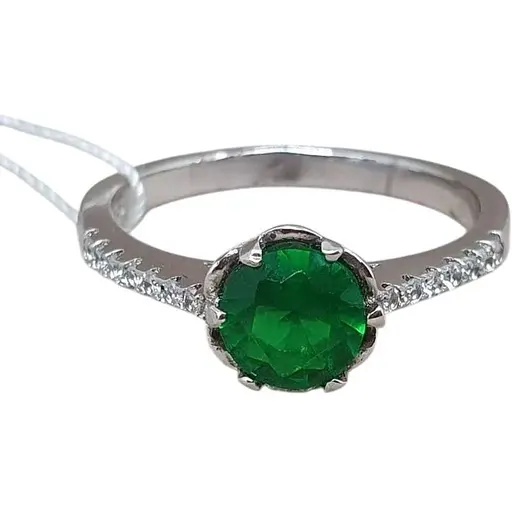 Серебряное кольцо TOP Silver с фианитом. 9510168З 17,5