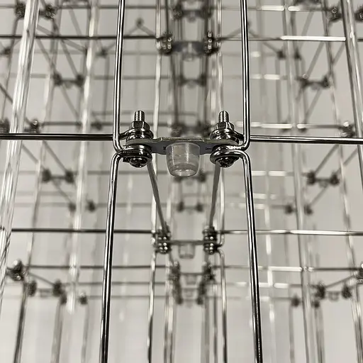 Кубическая люстра в форме параллелепипеда 75х60х60 см Ст. MJ 201-750*600*600 CH | Line F - фото 4