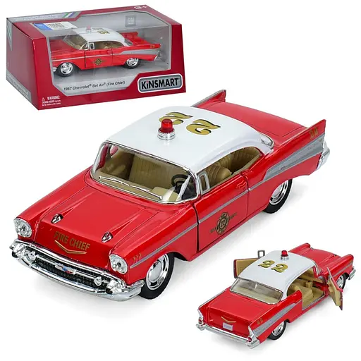 Інерційна машинка 1957 Chevrolet Bel Air (Fire Chirf) Kinsmart KT 5325 W - фото 3